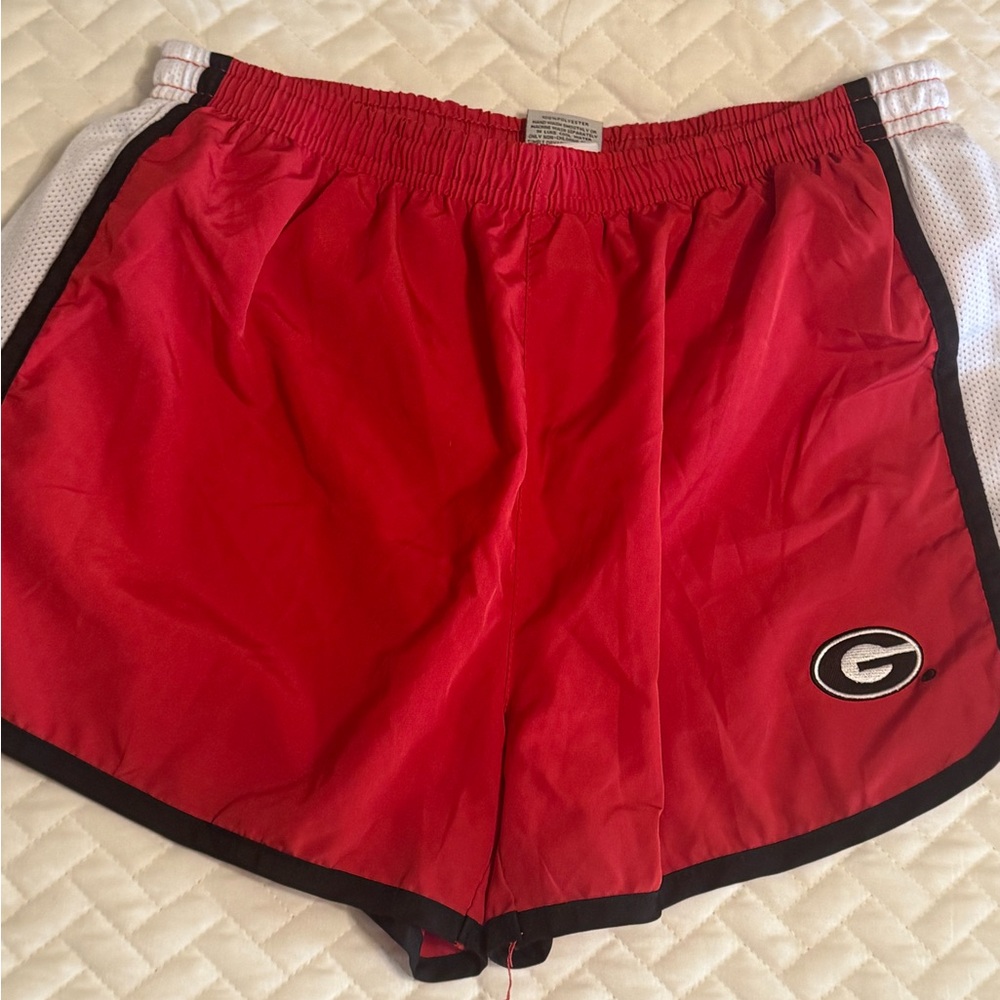 Colosseum Red and White black Georgia uga Athletic Shorts